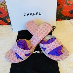Authentic Chanel travel line sandals